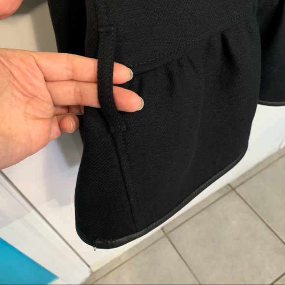 Navy Burberry Brit wool-blend twill bomber jacket, leather trim - Picture 11 of 13